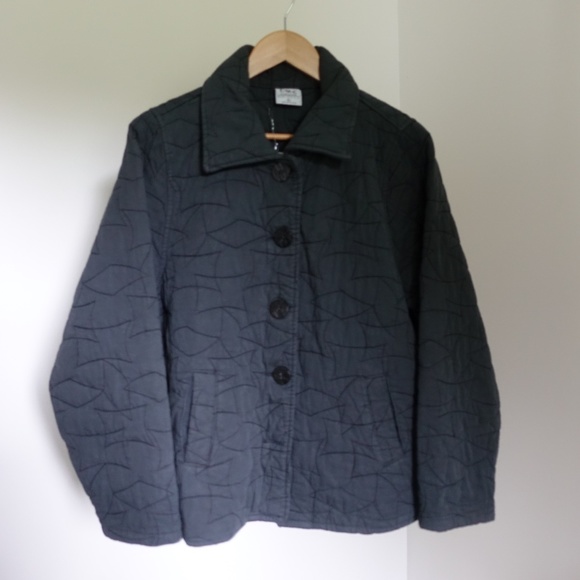 Quilted Cotton Trapeze A-Line Jacket Coat Size L - Picture 7 of 8